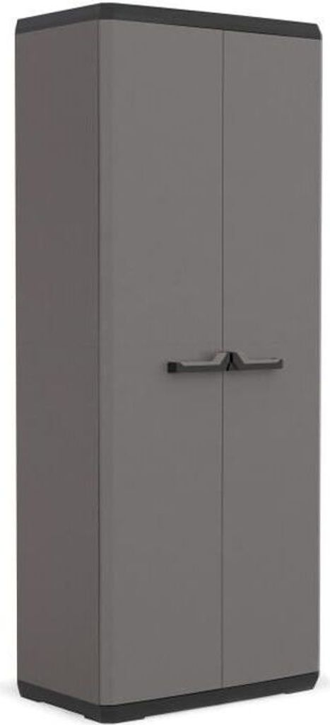 Mehrzweckschrank Più, 3 verstellbare Regalböden, 68 x 39 x 166 cm, 15 kg Tragkraft pro Boden, Anthrazitgrau & Schwarz