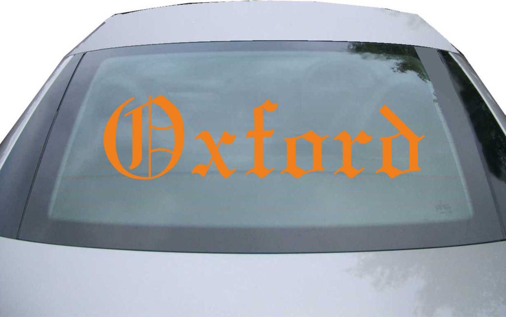 Indigos UG - Aufkleber Heckscheibe & Motorklappe DE6655 - orange - 600x157 mm - Oxford - Auto Scheiben Fenster Heckklappe Tuning Racing JDM - Die cut