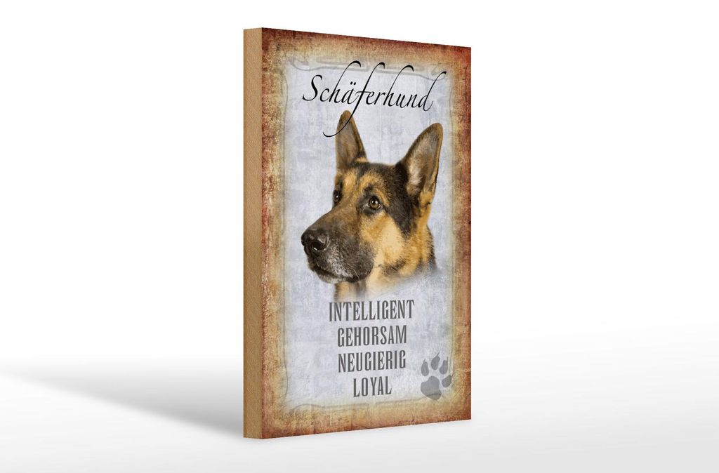 Holzschild Spruch 20x30cm Schäferhund Hund Schild