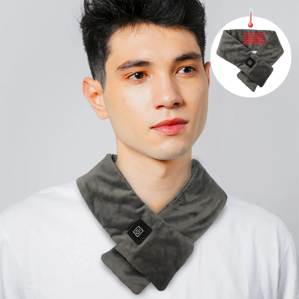 Écharpe Chauffante Grise contre le Froid et Douleurs Cervicales - USB