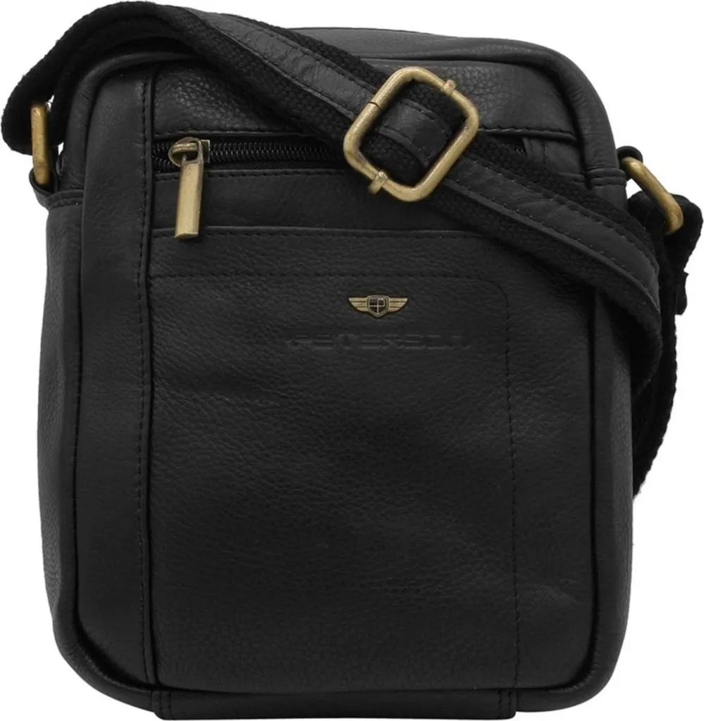 Peterson Rovicky 190320 Borsa a Tracolla Uomo Pelle Nera Luxury