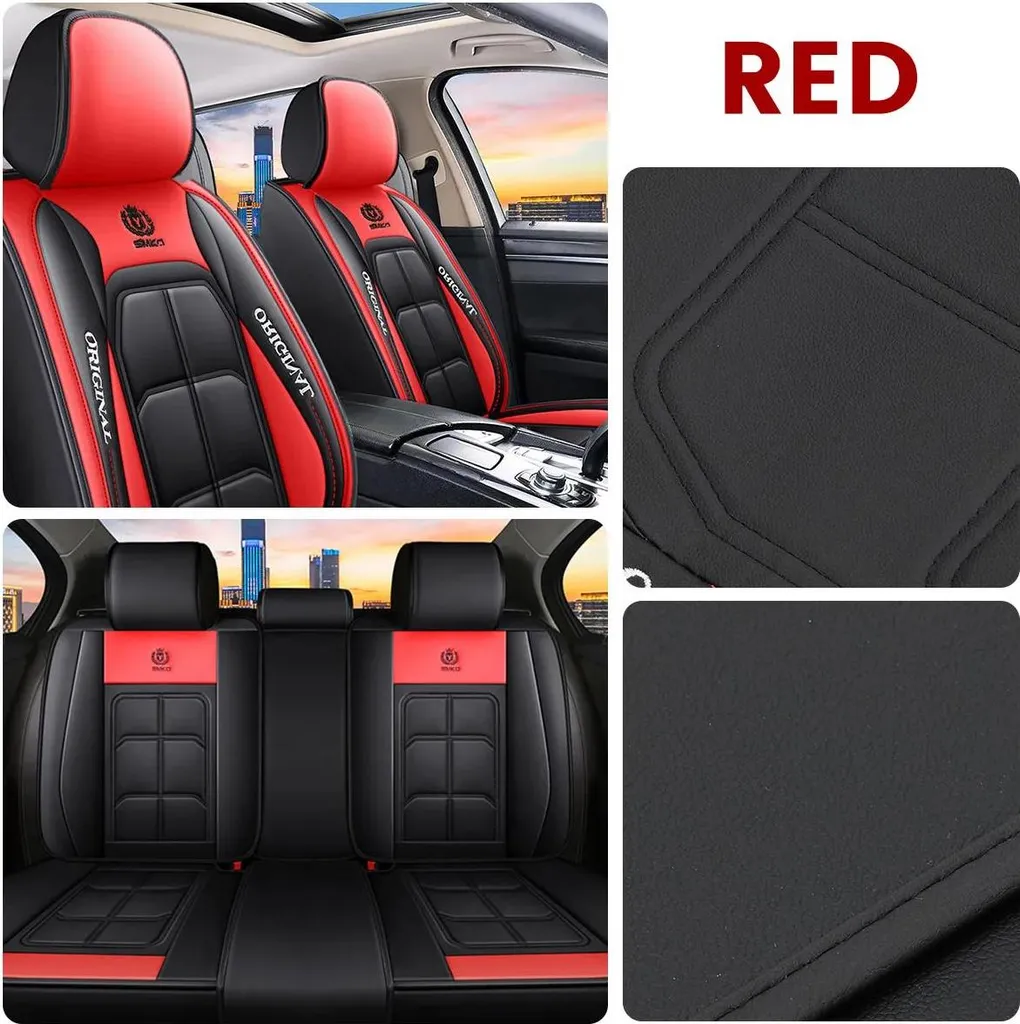 Coprisedili Interni Auto Pelle Blu Scuro Set Lusso 5 Posti SUV