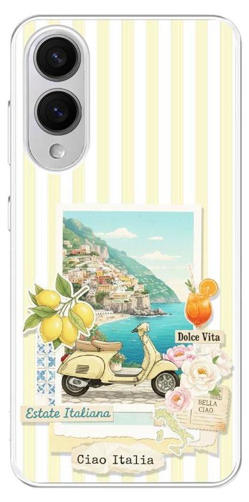 Hartschalenhülle für das Samsung Galaxy S25 Edge, kompatibel mit MagSafe, transparent, Urlaub in Italien, Roller, Ciao Italia