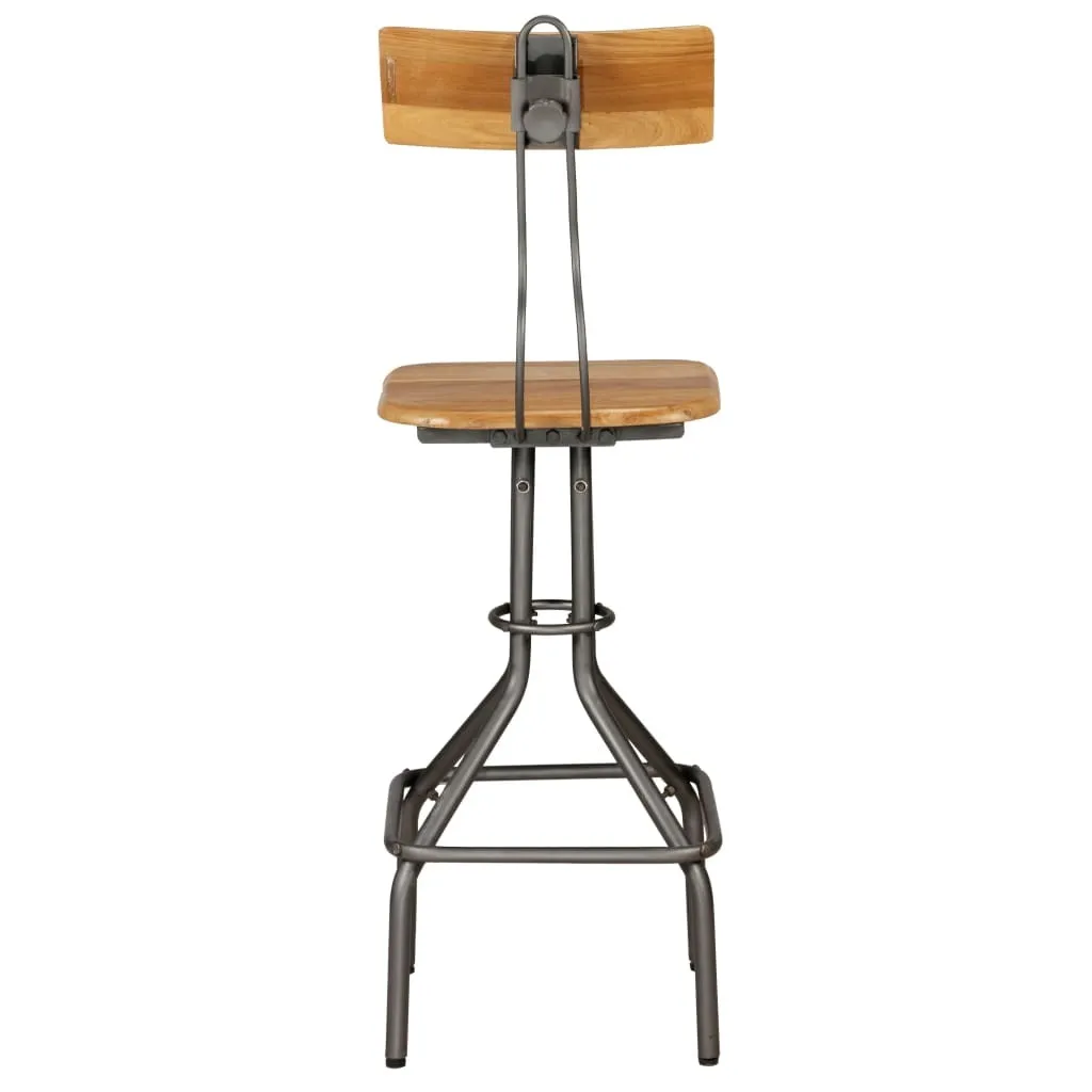 Tabouret de bar 2 pcs vieux bois de teck stable et durable pour bar