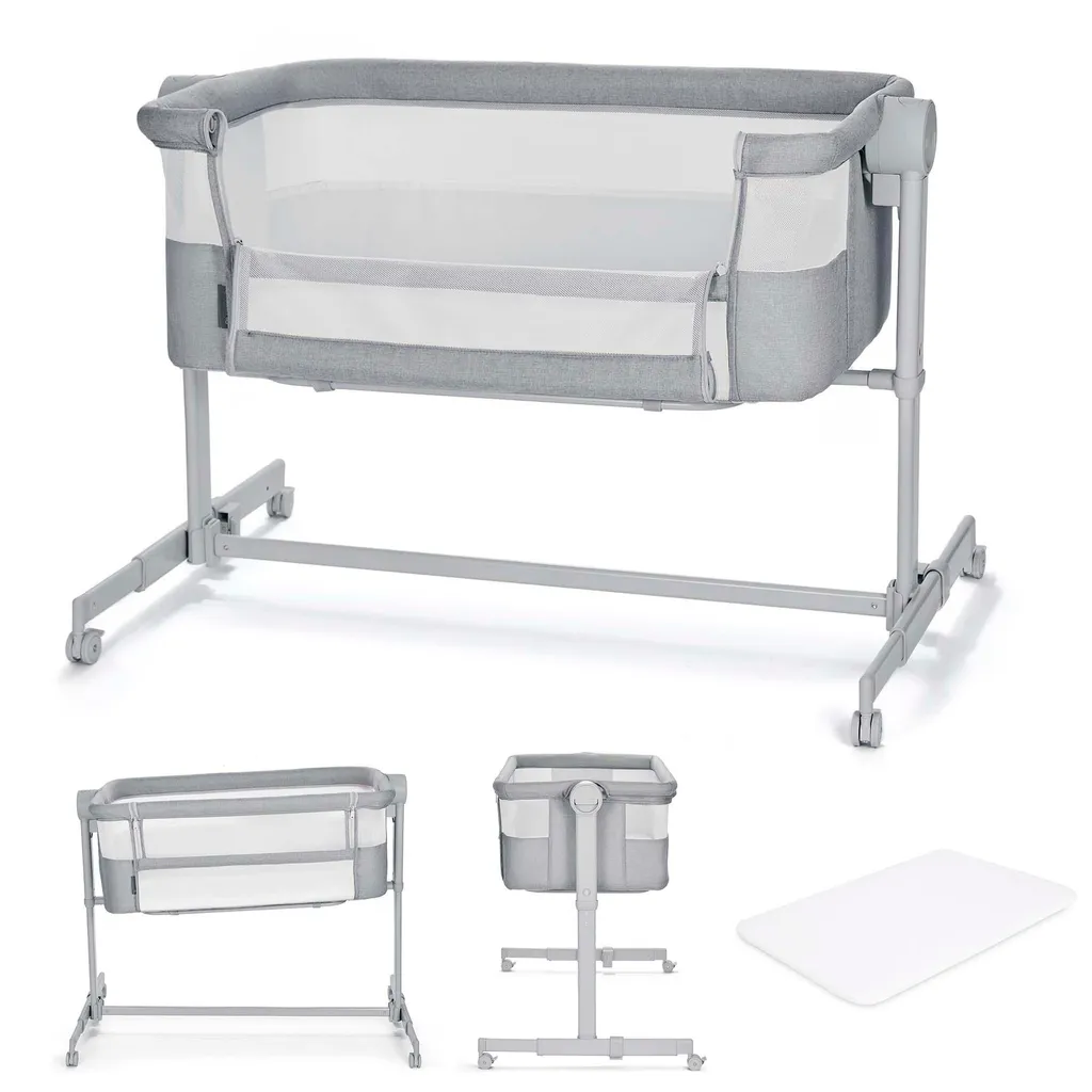 Berceau Cododo Neste Up2 Kinderkraft : Lit d'Appoint Bébé Gris Clair