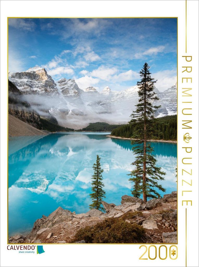 CALVENDO Puzzle Moraine Lake - Banff - Canada 2000 Teile Puzzle hoch | 2000 Teile Lege-Größe 90x67cm Foto-Puzzle für glückliche Stunden