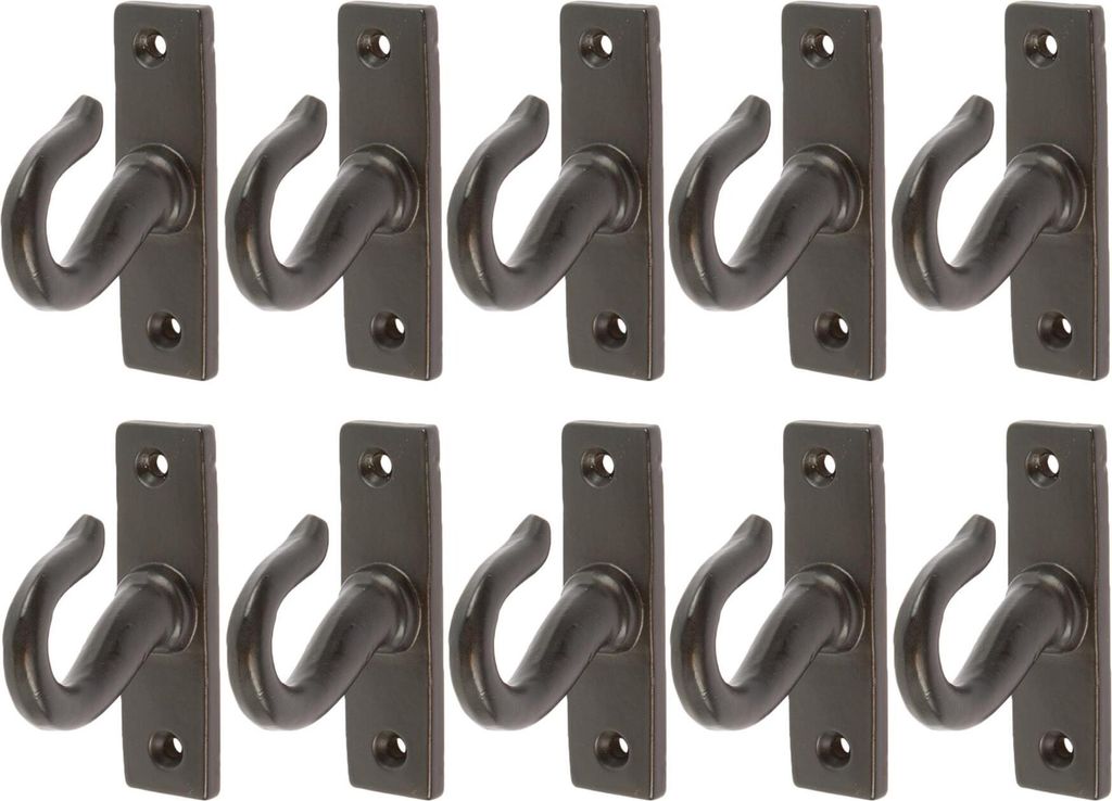 10x Hängende Haken Gusseisen Antike Vintage Stil Haken 20mm x 70mm Schwarz
