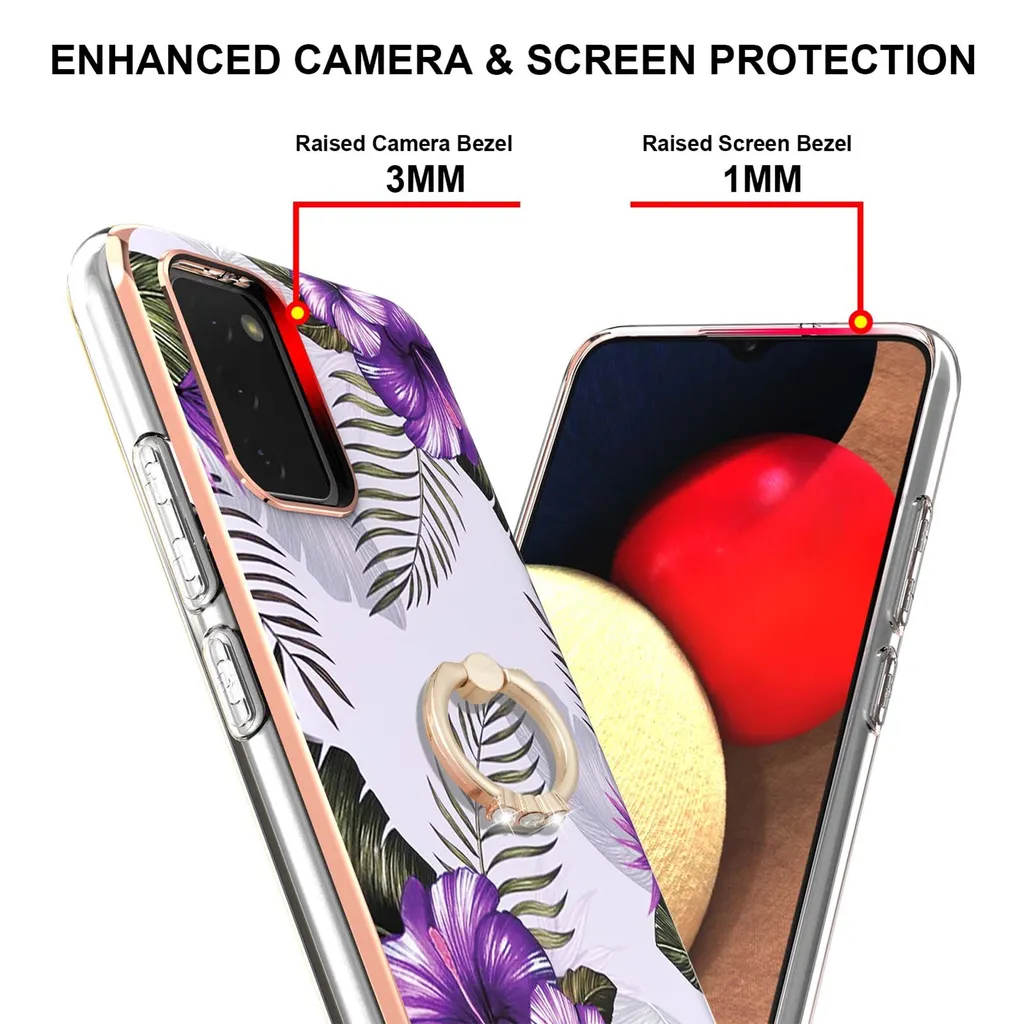 Cover Galaxy A03s Viola con Ring Holder - Stile e Sicurezza Silicone - 3