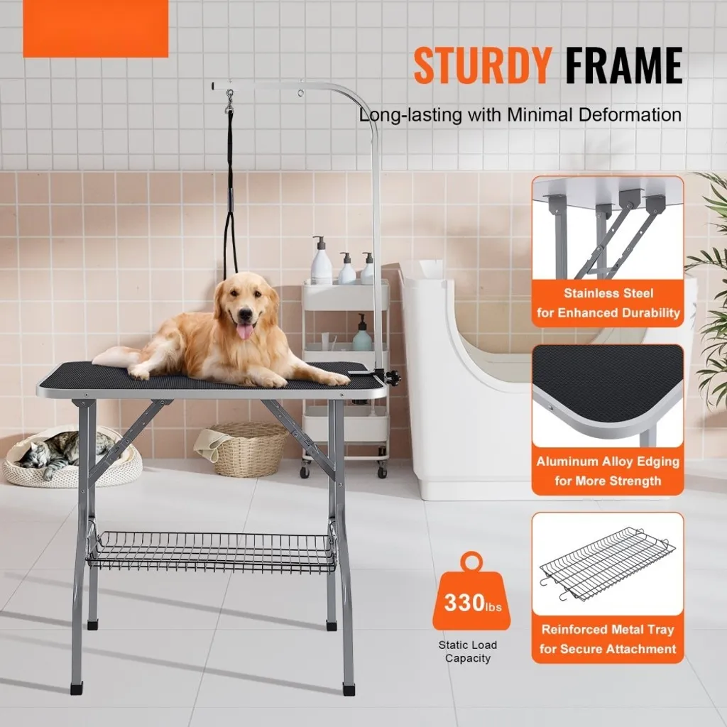 Coiffeuse pliable pour chien et chat - Table de toilettage robuste - 2