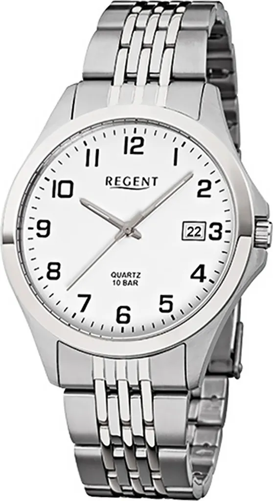 Montre homme Regent argent pour le quotidien bracelet acier gris F-916