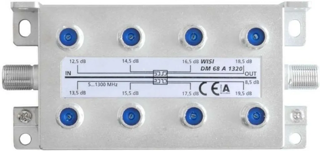 Dérivateur Wisi 8 sorties DM 68 A 1320 75125 pour réseau coaxial TV