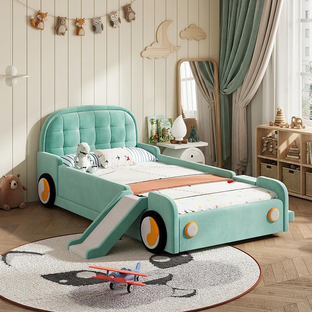Łóżko tapicerowane Merax, model "Autobus", 90x200 cm, z Zdjęcie produktu 