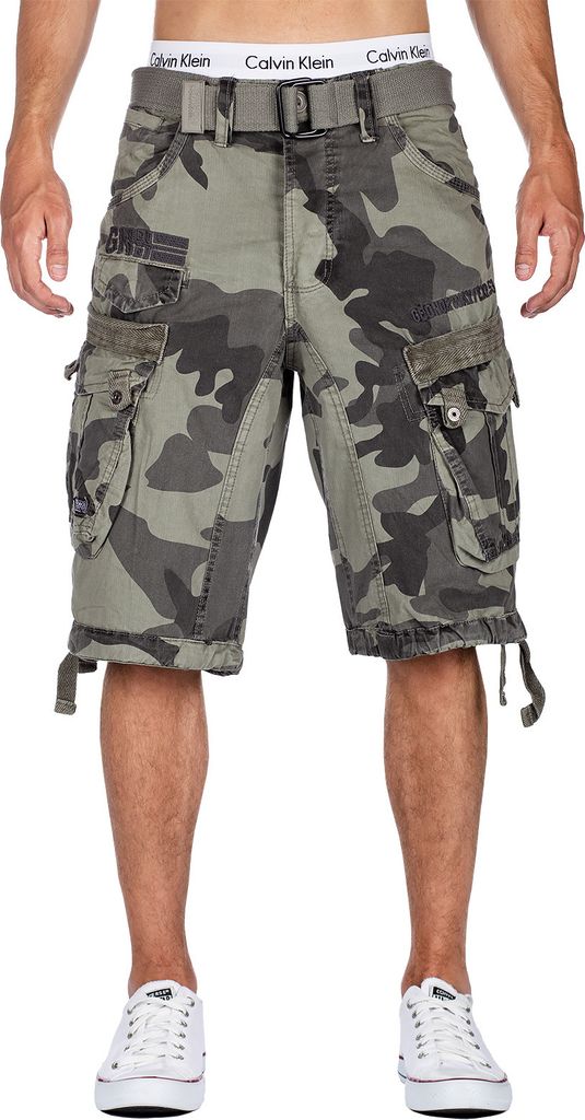 Geographical Norway Herren Shorts Panoramique Camo Hellgrau M