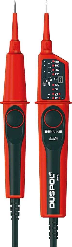 Benning Spannungsprüfer 12-1000 V AC / DC 2polig Last zuschaltbar DUSPOL analog - 50261
