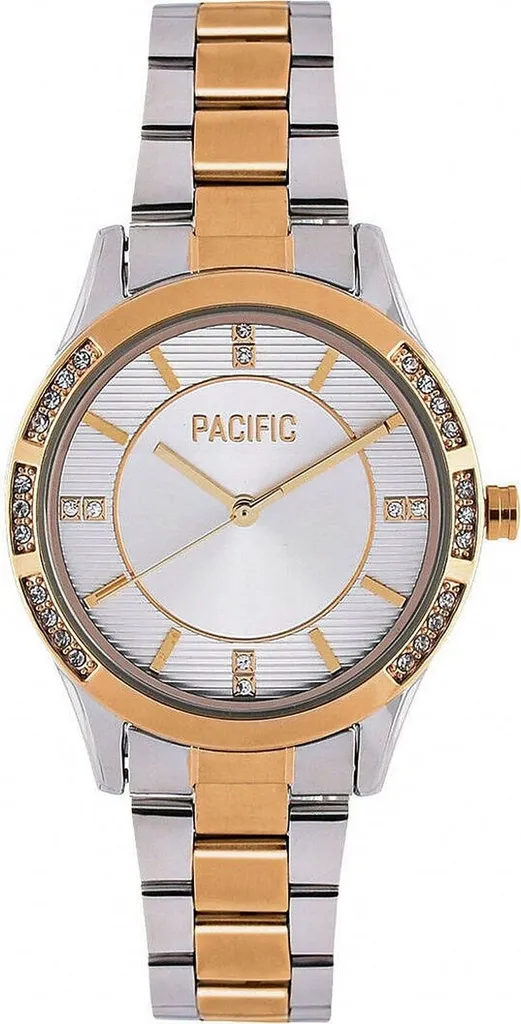 Montre femme chic Pacific X argent et or rose idéale pour le bureau