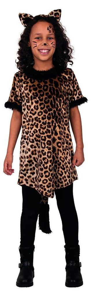 Leoparden Kleid mit Haarreif, Groesse:152