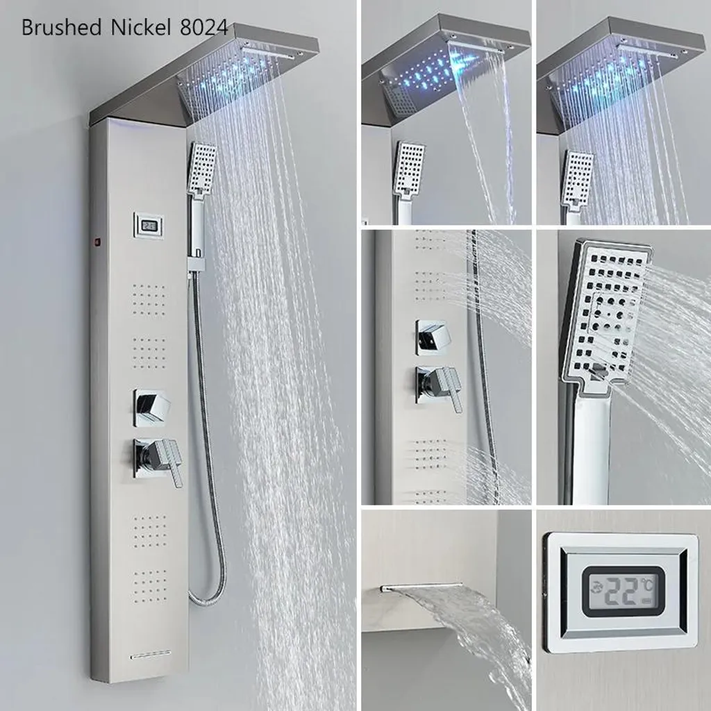 Panneau de douche LED effet cascade et jets de massage SPA Bordeaux