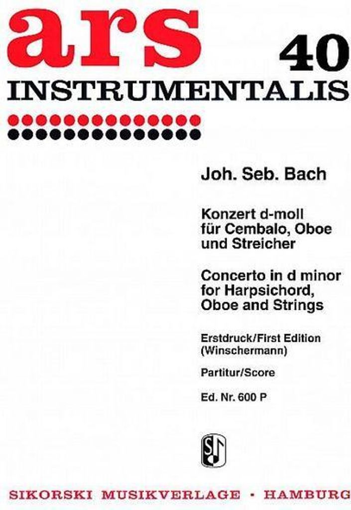Konzert d-Moll BWV1059 fürCembalo, Oboe und Streichorchester