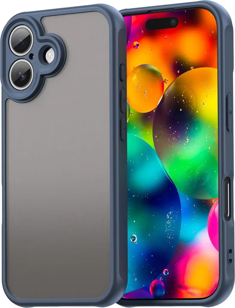 Custodia iPhone 17 Phonesta AirFrost Blu Opaco - Design Esclusivo