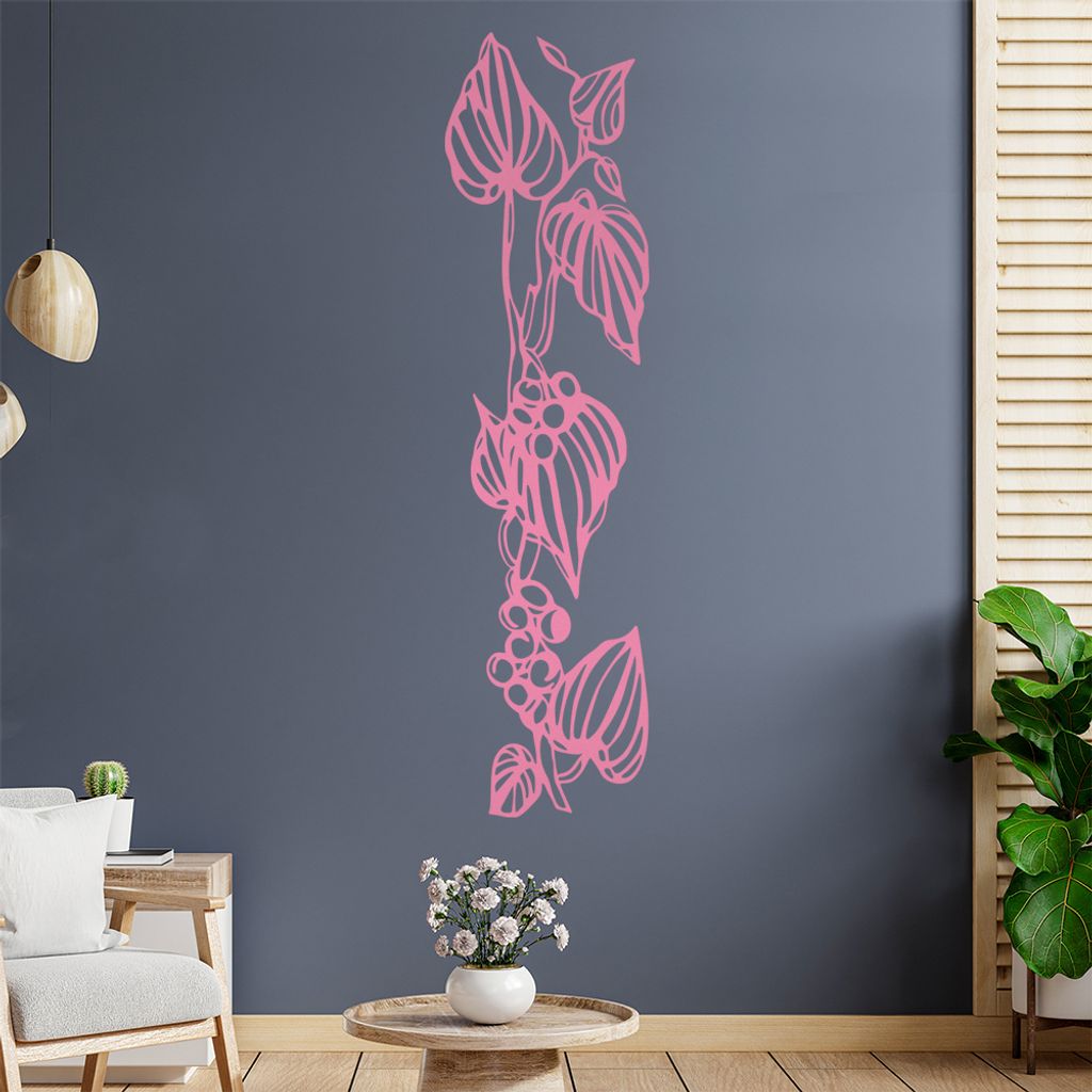 Blumen - Ranken Wandtattoo in 6 Größen - Wandaufkleber Wall Sticker - Dekoration, Küche, Wohnzimmer, Schlafzimmer, Badezimmer