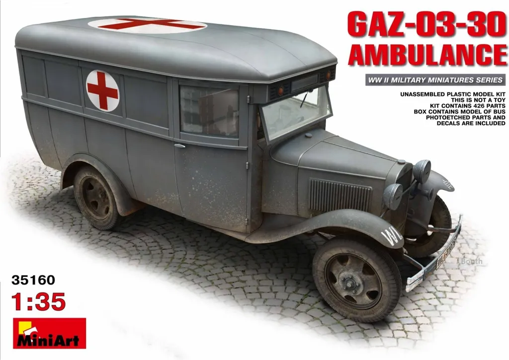 Ambulance GAZ-03-30 MiniArt 1/35 avec Intérieur Détaillé et Photodécoupe