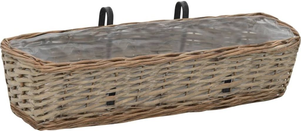 vidaXL Balkon-Blumentöpfe 2 Stk. Weide mit PE-Auskleidung Produktbild 