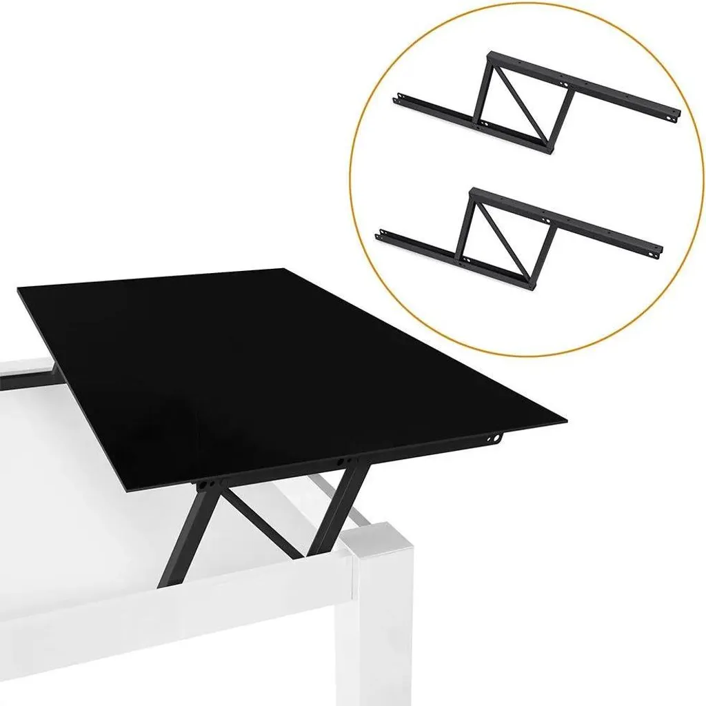 Système de levage table basse avec ressorts - Acier Noir Elevable