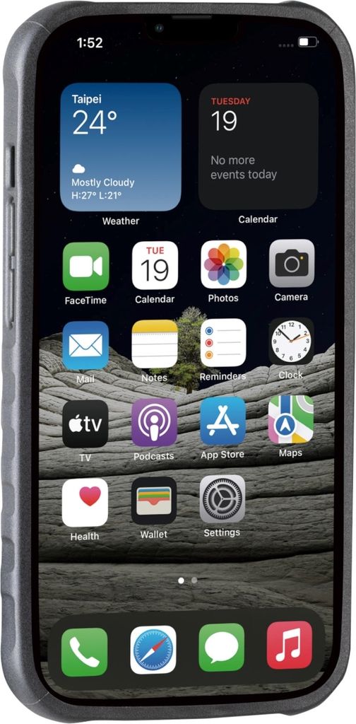 Topeak Handyhülle RideCase Kompatibel mit Apple iPhone 13 Pro Max, Schwarz Grau