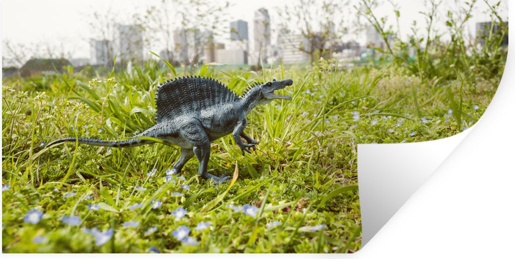 MuchoWow Wandtattoo Wandsticker Wandaufkleber Dinosaurier - Gras - Klein 40x20 cm Selbstklebend und Repositionierbar - Aufkleber