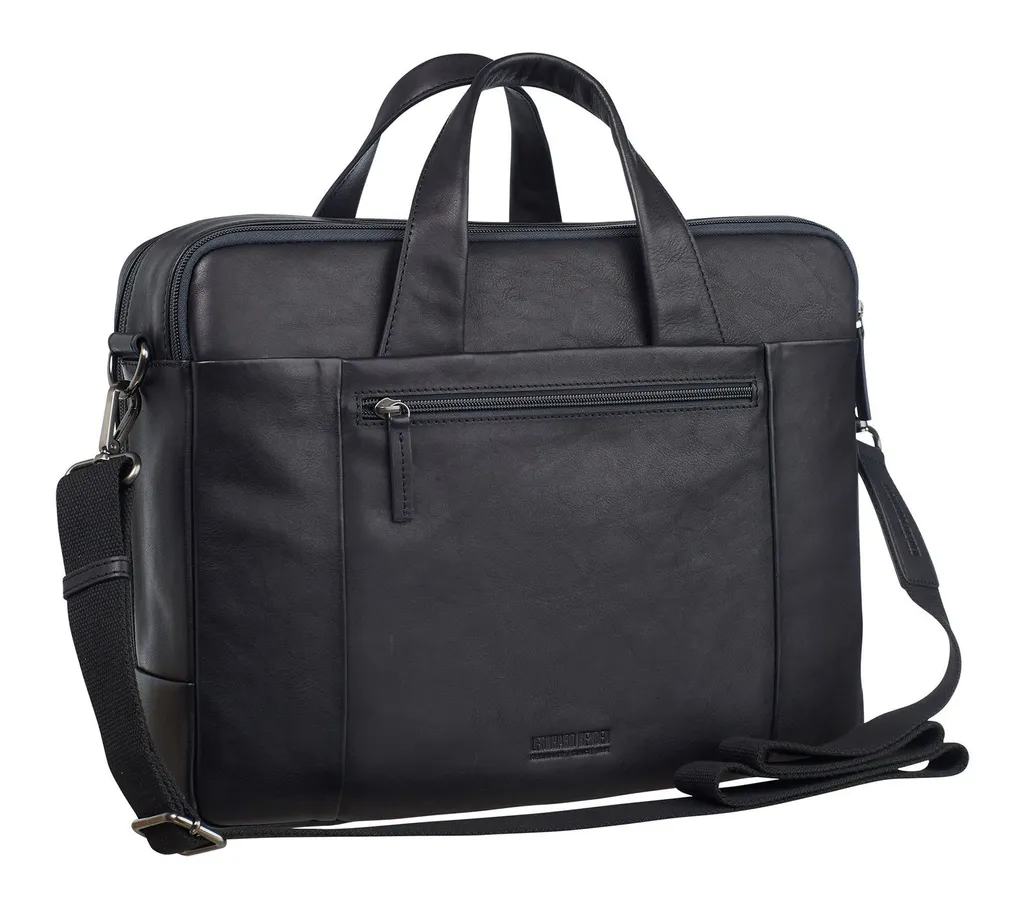 Leonhard Heyden Hamburg: La Borsa Business in Pelle Nera per Laptop