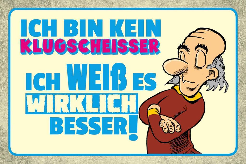vianmo Holzschild 20x30 cm bin kein Klugscheisser ich weß