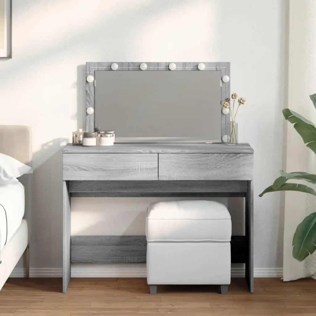 Tavolo da Trucco vidaXL LED Grigio Sonoma 100cm - Recensione e Prezzo - 2