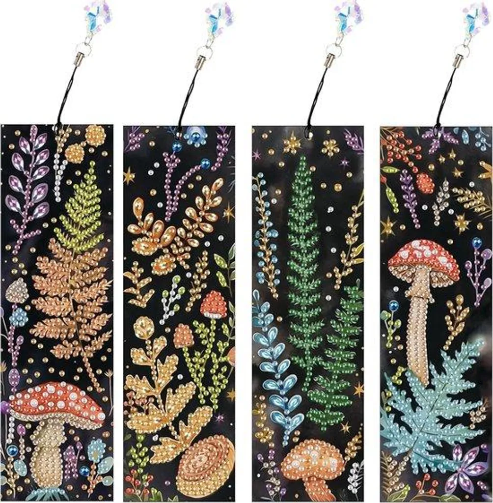 Rangement Bijoux Organisé : 4 Boîtes Peinture Diamant Fleurs Fond Noir