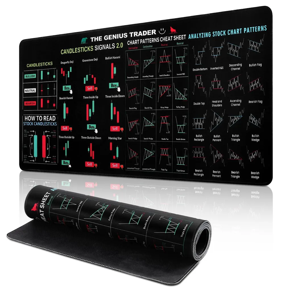 Tapis de souris XXL Trading 900x400 mm avec bords cousus haute précision