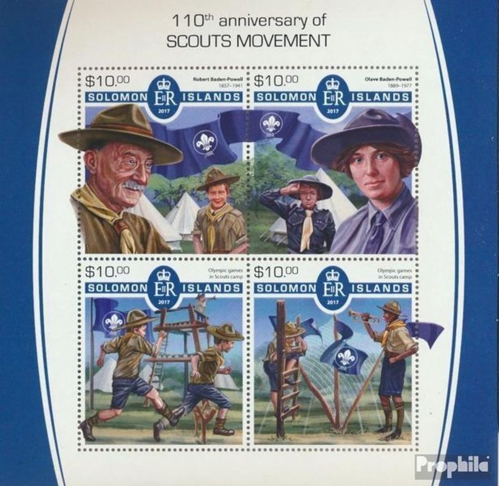 Briefmarken Salomoninseln 2017 Mi 4812-4815 Kleinbogen (kompl. Ausg.) postfrisch Pfadfinder