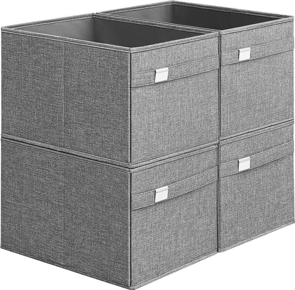 Aufbewahrungsbox-Set, 4-teilig, mit Griffen, taubengrau