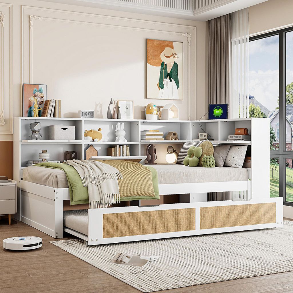 Sofa rozkładana Sweiko 90x200 z wysuwanym łóżkiem Łóżko Zdjęcie produktu 