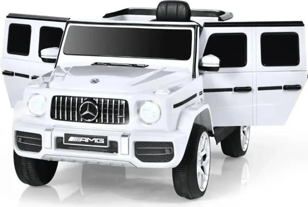 Voiture enfant électrique Mercedes blanche avec musique et lumières
