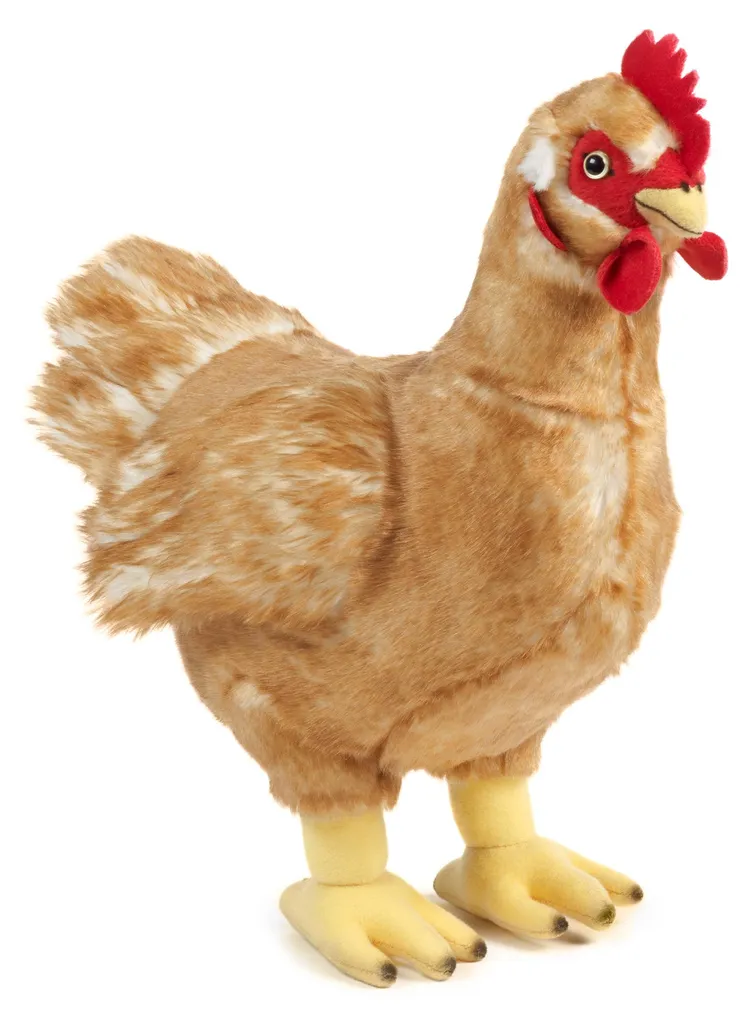 Living Nature Doudou Poule Grand - Peluche Animal de Ferme Réaliste 30cm