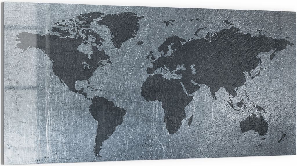 DEQORI Magnettafel Glas 100x50 cm 'Geschmiedete Welt' beschreibbar Whiteboard Küche