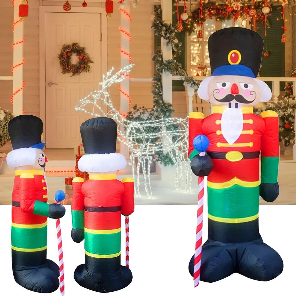 Soldat de Noël gonflable 240cm stable et rapide à monter Casse-Noisette