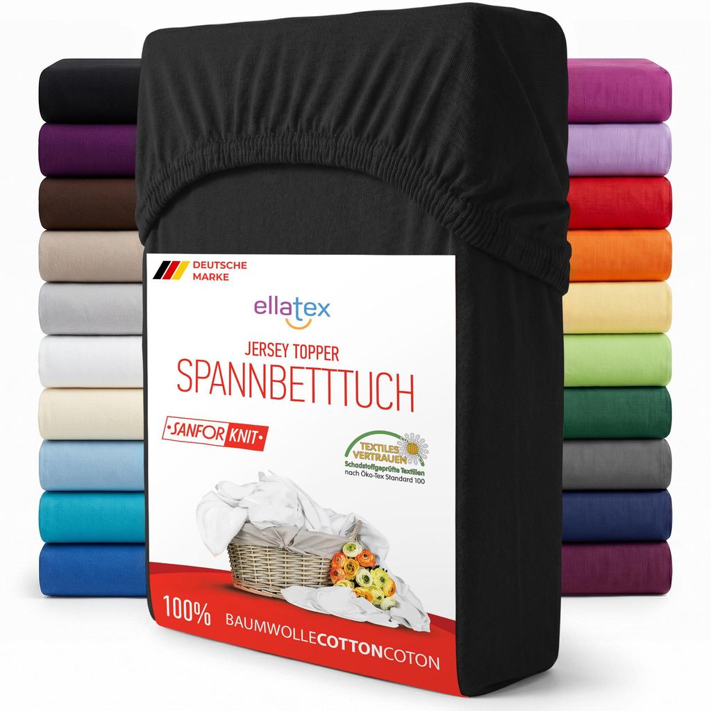 EllaTex Jersey Topper Spannbettlaken 180x200–200x200 Produktbild 