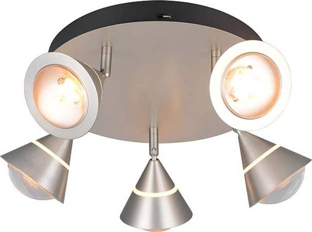 LED Deckenleuchte, nickel-matt, schwenkbar, H 16,5 cm