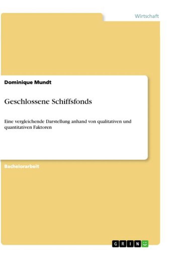Geschlossene Schiffsfonds
