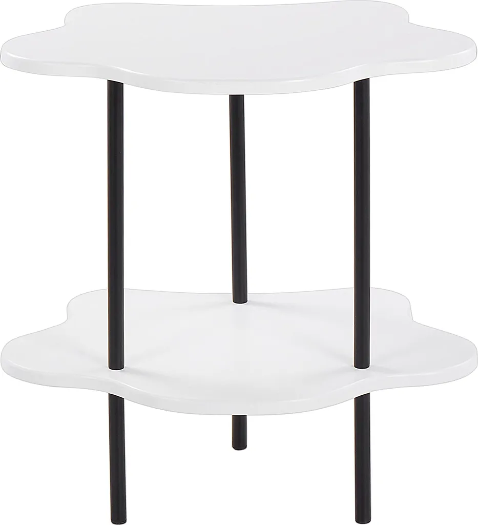 BELIANI Table d'appoint blanche et noire 40x40 cm en MDF et métal