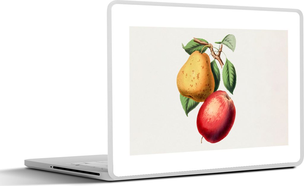 MuchoWow Laptop Aufkleber Sticker Cover Birne - Apfel - Obst 40x30 cm - Laptop Dekoration - Selbstklebend