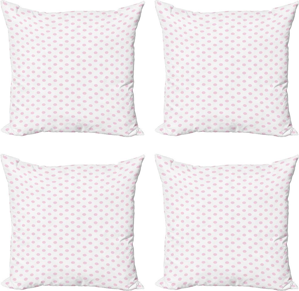 ABAKUHAUS Rosa Tupfen Kissenbezug Set (4 Stück), Girl Like Feminine, Moderner Doppelseitiger Digitaldruck, 50 cm x 50 cm, Baby-Rosa-Weiß