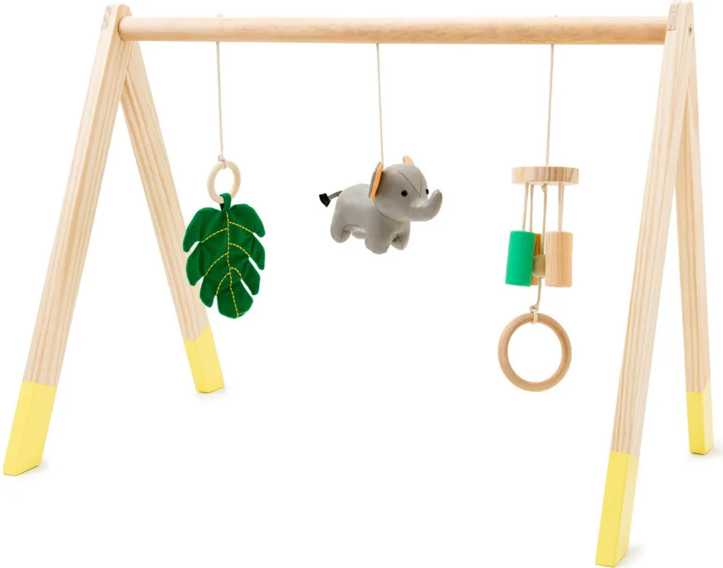Trapèze en bois Jungle Little Big Friends pour l'éveil de bébé