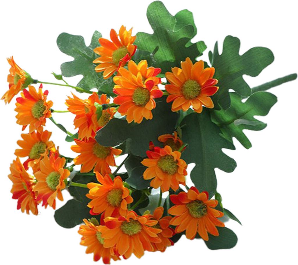 Realistische Simulation Bouquet Lebendige nicht verblüffende Frischwacht-Tisch Mittelstücke gefälschte Chrysanthemenparty-Dekoration-Orange