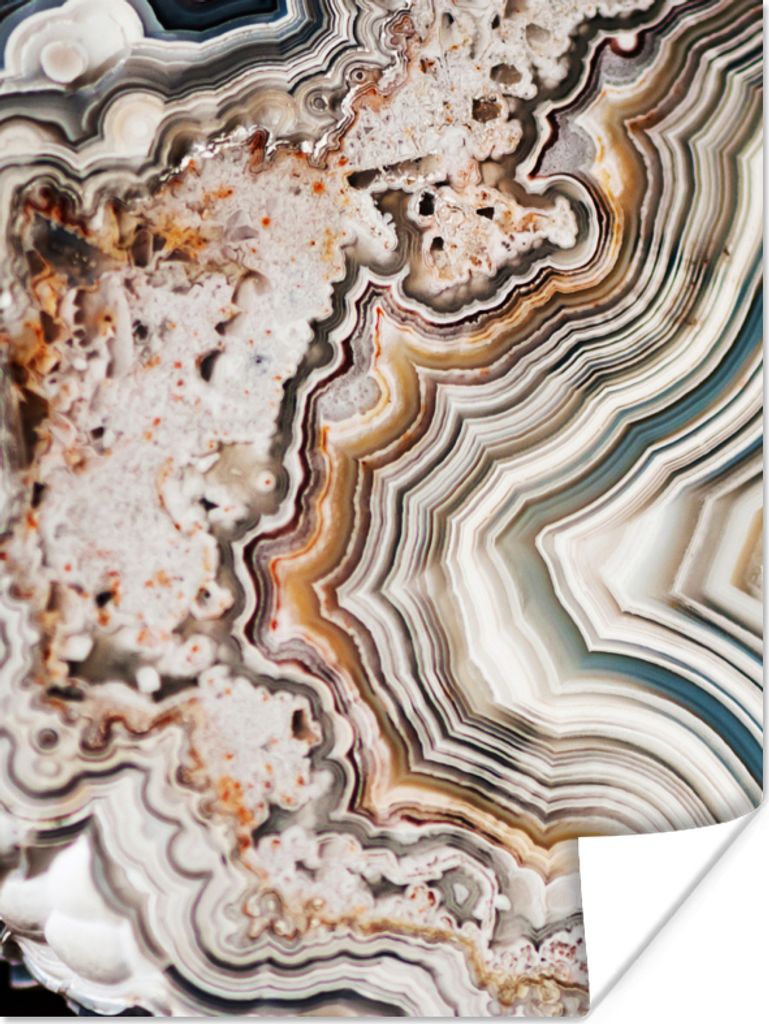 MuchoWow Poster Edelsteen - Marmer - Natuur - Abstract 60x80 cm